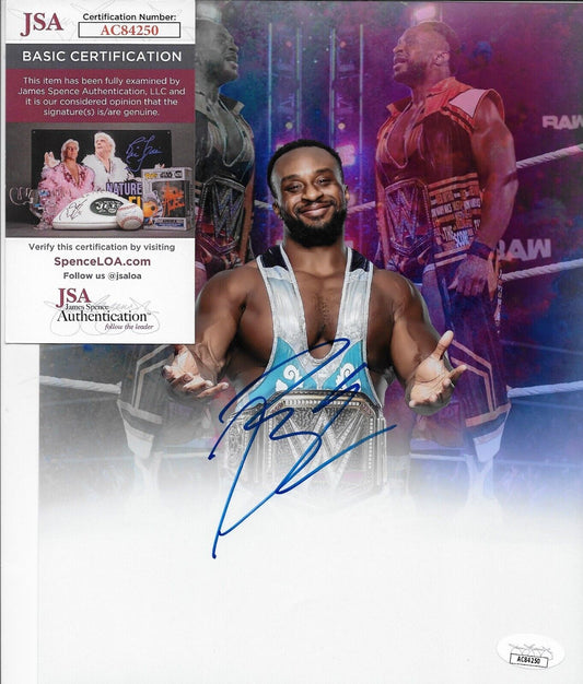 Photo autographiée de catch Big E WWE 8x10 #6 Original avec authentification JSA