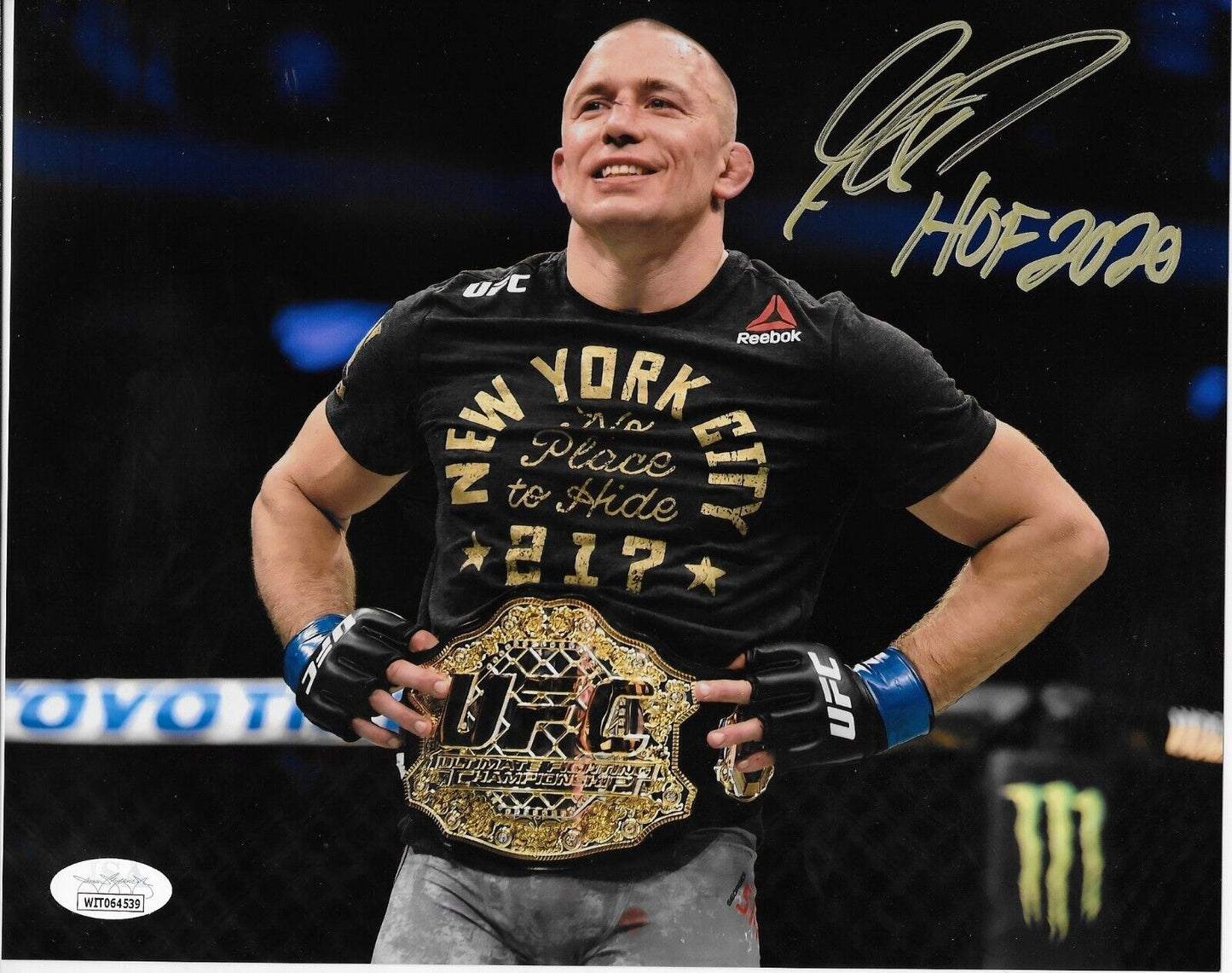 Autographed UFC Hall of Famer Georges St Pierre 8x10 Photo Original with JSA