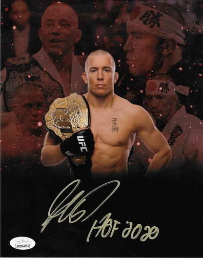 Autographed UFC Hall of Famer Georges St Pierre 8x10 Photo #5 Original with JSA