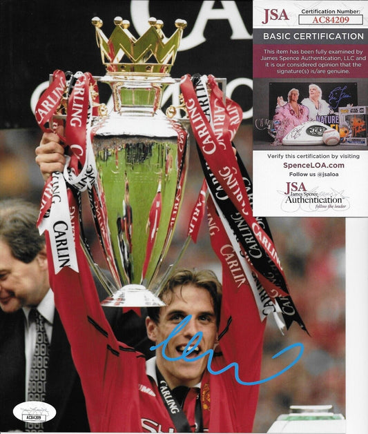 Autographed Phil Neville Manchester United 8x10 Photo with JSA Authentication