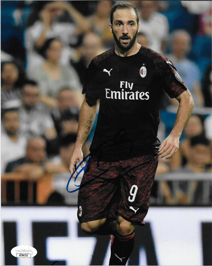 Photo autographiée de Gonzalo Higuain, joueur de football de l'AC Milan, format 8x10, n°4, avec authentification JSA