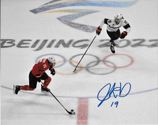 Autographed Jincy Dunne Team USA Womens Hockey Olympics 8x10 Photo #4 Original