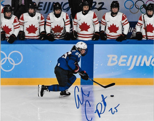 Autographed Alex Carpenter Team USA Womens Hockey Olympics 8x10 Photo 3 Original
