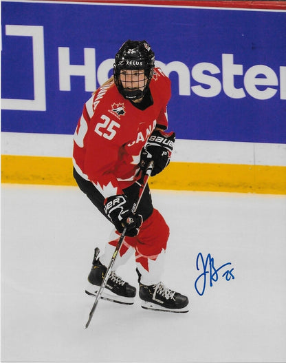 Autographed Jaime Bourbonnais Team Canada Womens Hockey Olympics 8x10 Photo #4