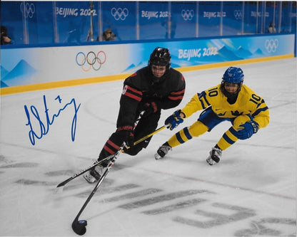 Signed  Laura Stacey Team Canada Womens Hockey Olympics 8x10 Photo #9 Original