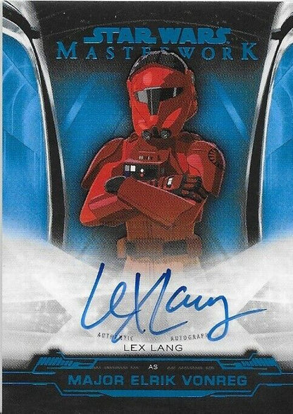 Autographed Star Wars Masterworks signed Lex Lang as Major Elrik Vonreg 21/99
