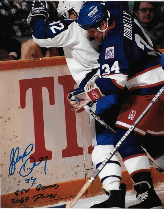 Autographed Winnipeg Jets Gord Donnelly 8x10 Photo #4 Original with Inscriptions