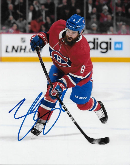 Photo autographiée des Canadiens de Montréal par Jordie Benn 8x10