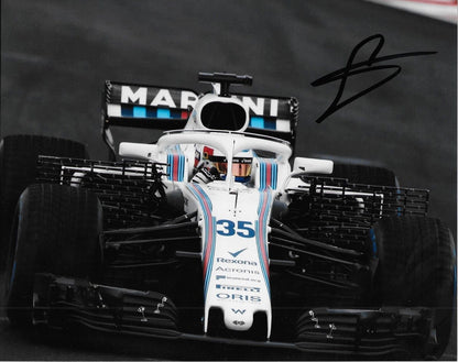 Photo 8x10 autographiée du pilote de Formule 1 Williams Sergey Sirotkin #5 Original