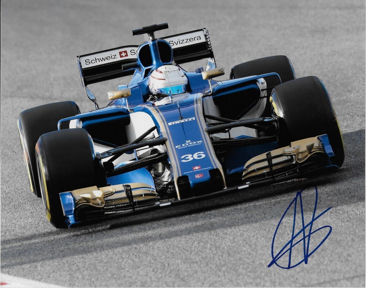 Dédicacé Sauber-Ferrari Formule 1 Antonio Giovinazzi 8x10 Photo #4 Original