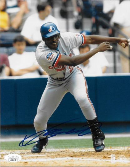 Auto. Montreal Expos Vladimir Guerrero Sr Signed 8x10 Ph. 2 w JSA Authentication