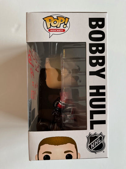 Autographed Chicago Blackhawks Signed Bobby Hull Funko pop w/inscription COA 2