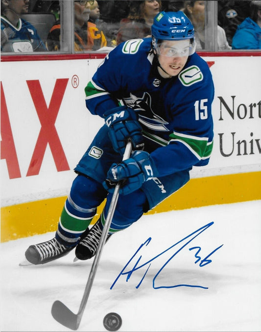 Autographed Vancouver Canucks Matthew Highmore 8x10 Photo #2 Original