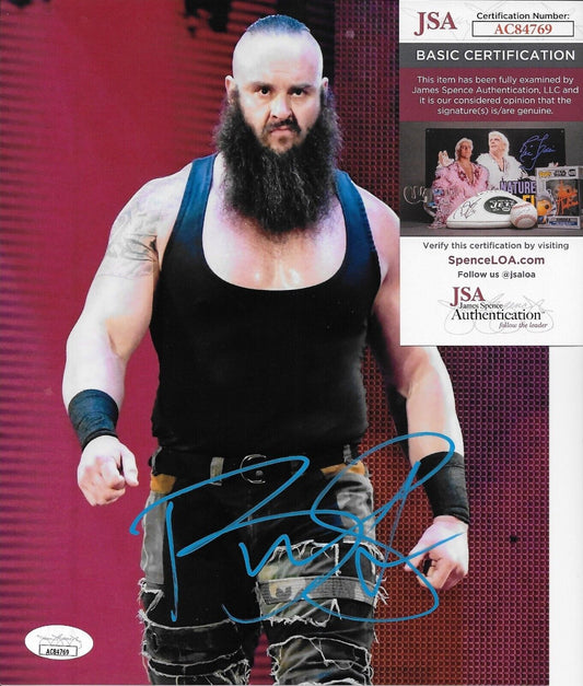 Photo autographiée de lutte de Braun Strowman WWE 8x10 #2 avec authentification JSA