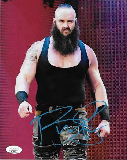 Photo autographiée de lutte de Braun Strowman WWE 8x10 #2 avec authentification JSA