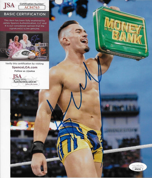 Photo autographiée de catch signée par Austin Theory WWE 8x10 avec authentification JSA