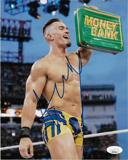 Photo autographiée de catch signée par Austin Theory WWE 8x10 avec authentification JSA