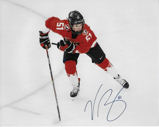 Signed Victoria Bach Team Canada Womens Hockey Olympics 8x10 Photo #1 Original