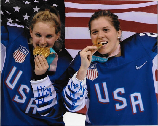 Autographed Amanda Kessel Hannah Brandt Team USA Womens Hockey  8x10 Photo