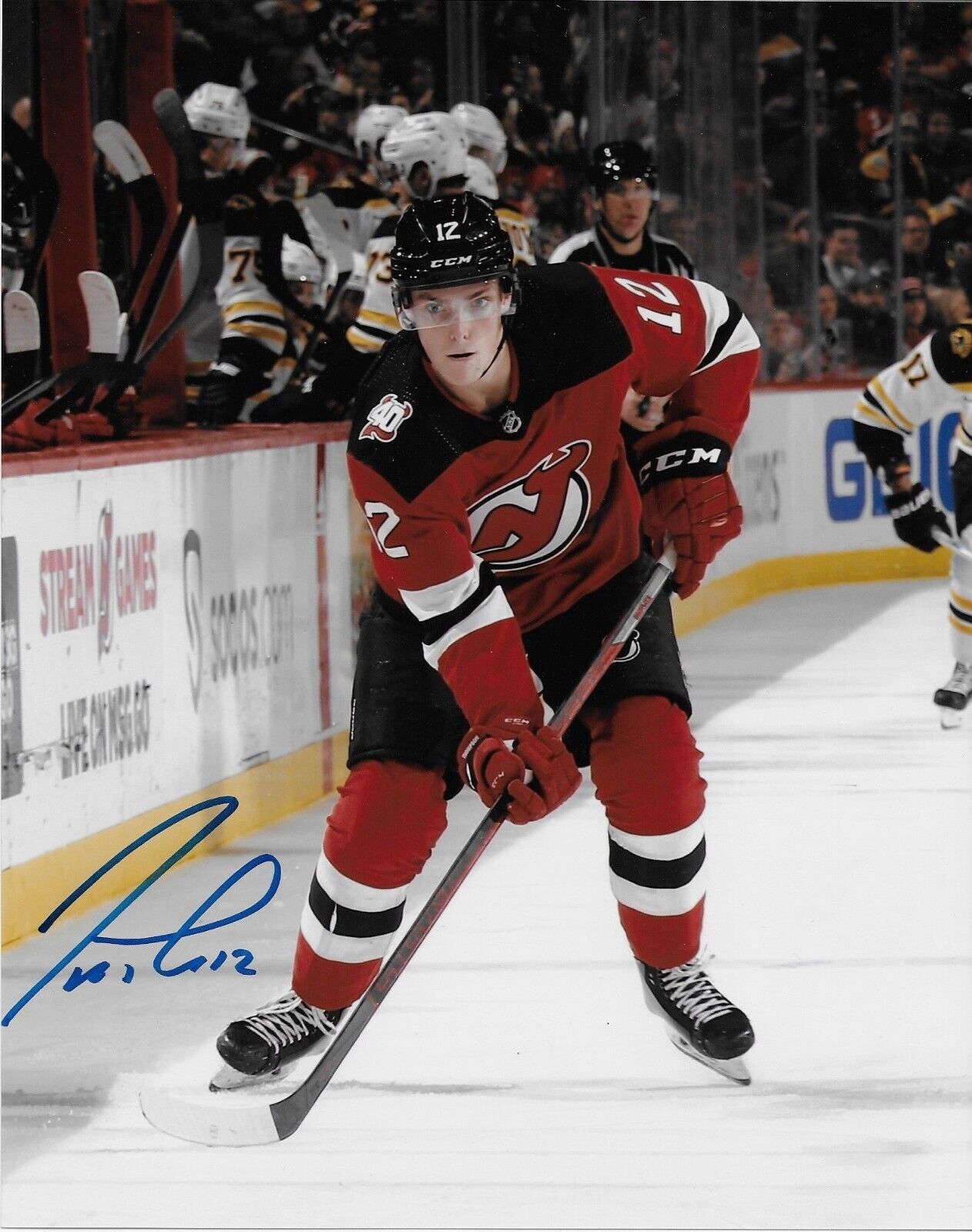 Autographed New Jersey Devils Tyce Thompson Utica Comets 8x10 Photo #3 Original
