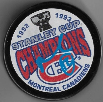 Autographed Montreal Canadiens Mike Keane 92-93 Stanley Cup Champions Puck