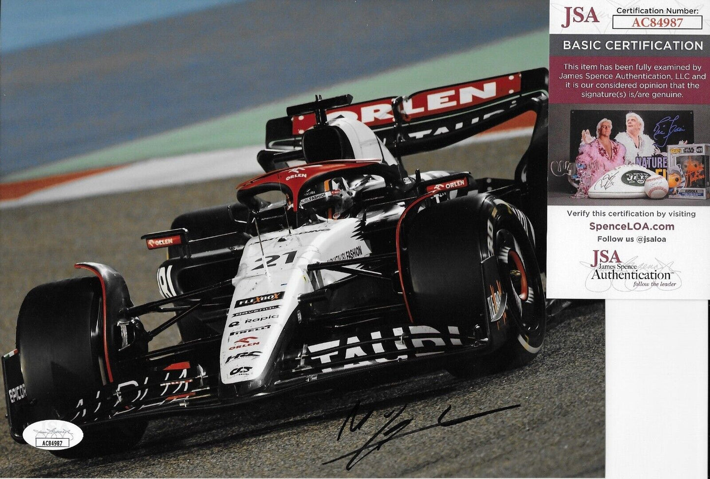 Formule 1 dédicacée Alpha Tauri Nyck De Vries 8x10 Photo 2 2023 Original avec JSA