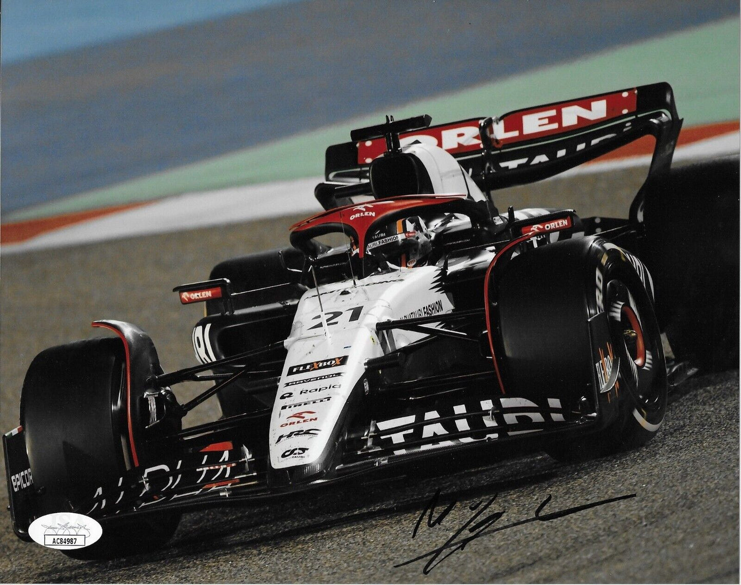Formule 1 dédicacée Alpha Tauri Nyck De Vries 8x10 Photo 2 2023 Original avec JSA