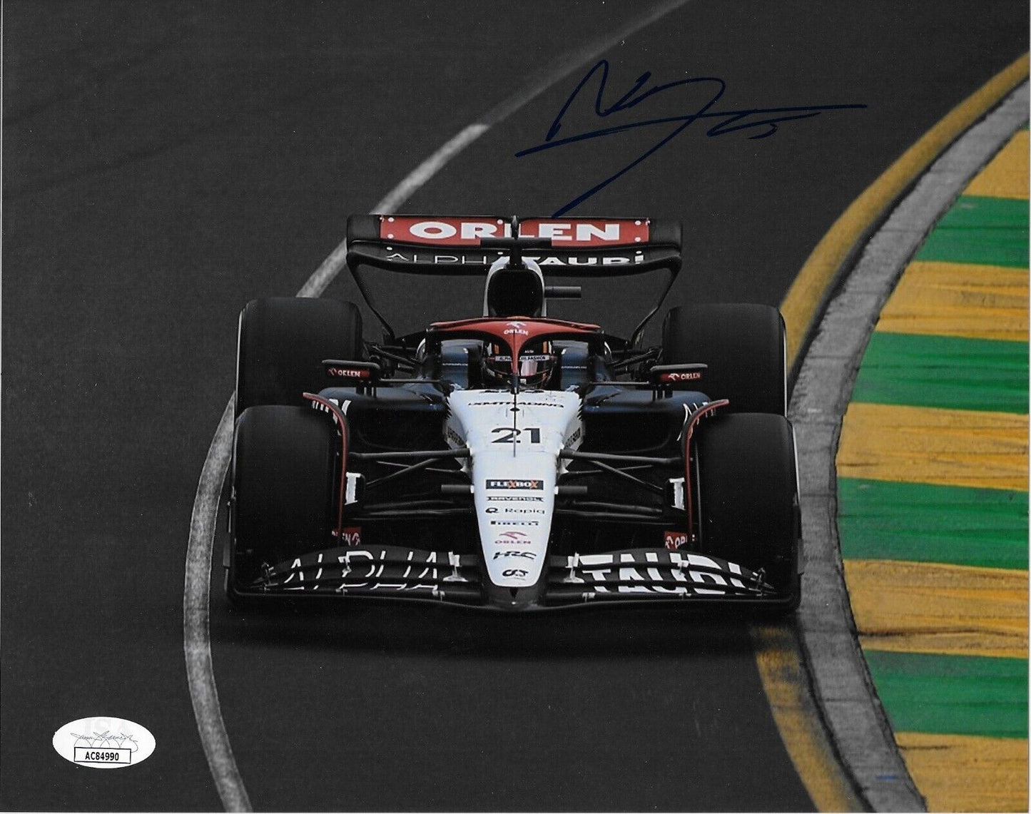 Formule 1 dédicacée Alpha Tauri Nyck De Vries 8x10 Photo 6 2023 Original avec JSA