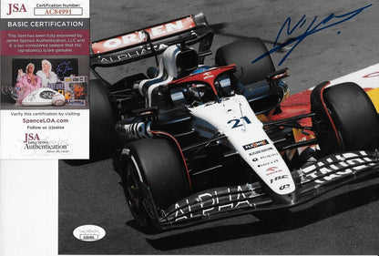 Formule 1 dédicacée Alpha Tauri Nyck De Vries 8x10 Photo 7 2023 Original avec JSA