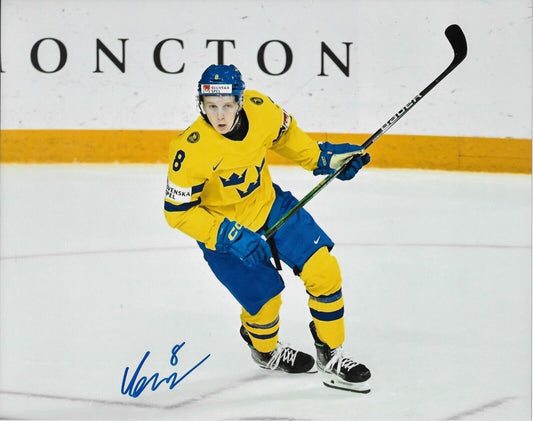 Autographed Montreal Canadiens Adam Engstrom Team Sweden 8x10 Photo #1 Original