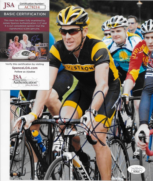 Autographed Cycling Lance Armstrong Live Strong 8x10 Photo Original with JSA