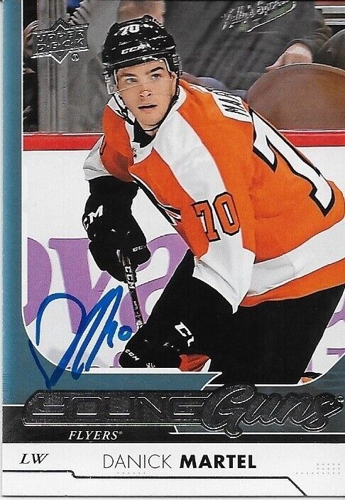 Autographed 2017-18 Upper Deck Philadelphia Flyers Young Guns Danick Martel Card