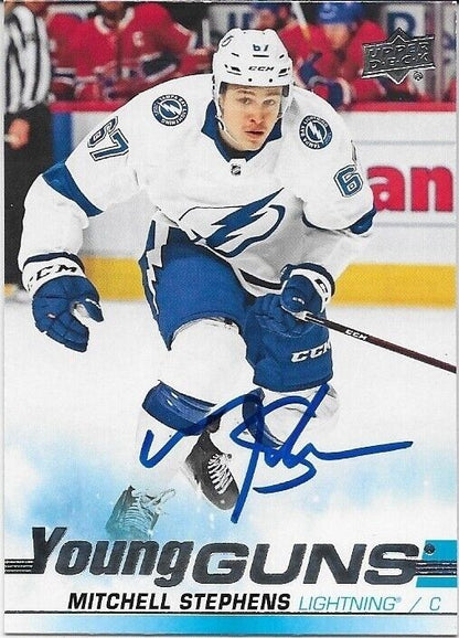 Autographed 19-20 UD Tampa Bay Lightning Young Guns Mitchell Stephens Rookie Crd