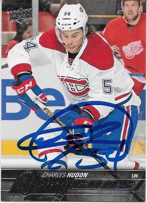 Autographed 2015-16 UD Montreal Canadiens Young Guns Charles Hudon Rookie Card