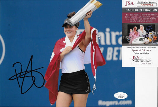 Photo autographiée de Bianca Andreescu WTA Tennis 8x10, 6 authentifications originales JSA