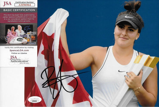 Photo autographiée de Bianca Andreescu WTA Tennis 8x10, 7 authentifications originales JSA