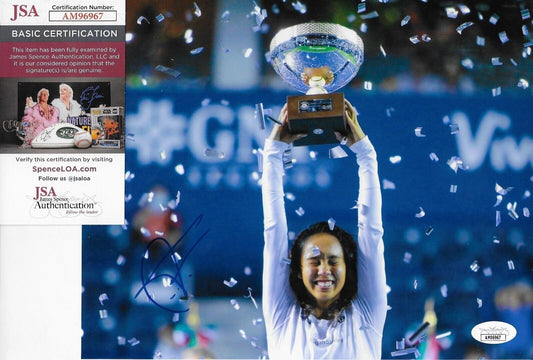 Photo autographiée de Leylah Annie Fernandez Tennis 8x10 #1 avec authentification JSA