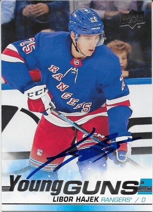 Autographed 19-20 Upper Deck New York Rangers Young Guns Libor Hajek Rookie Card