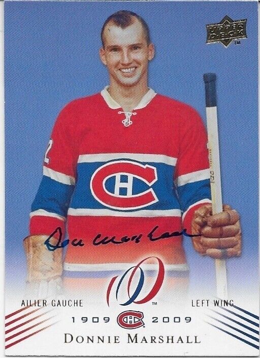 Auto. 2008-09 UD Montreal Canadiens Centennial  Donnie Marshall Card Original