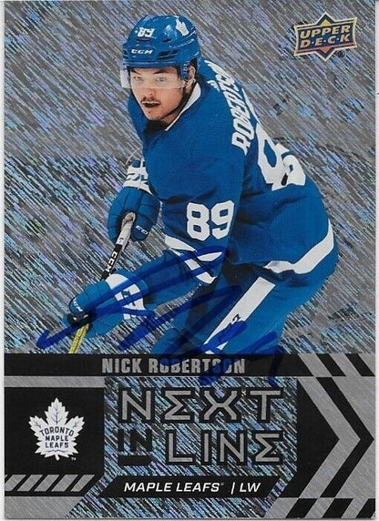 Autographed 20/21 UD Overtime Next in Line Nick Robertson Rookie Card Original