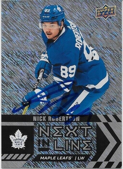 Autographed 20/21 UD Overtime Next in Line Nick Robertson Rookie Card Original