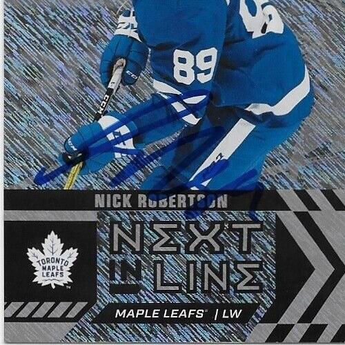 Autographed 20/21 UD Overtime Next in Line Nick Robertson Rookie Card Original