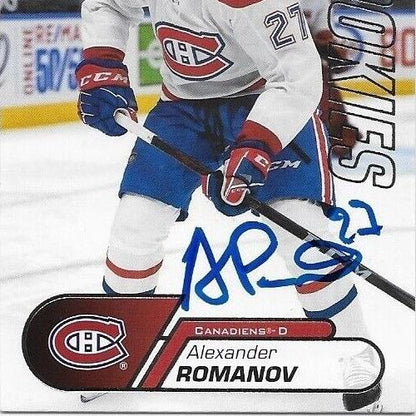 Coffret Rookie UD autographié 20/21 Carte Alexander Romanov des Canadiens de Montréal