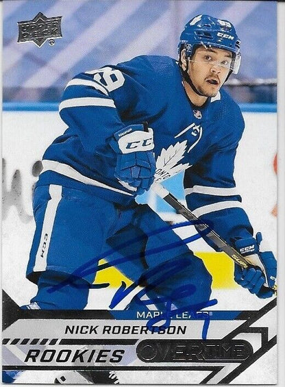 Autographed 20/21 UD Overtime 6 Card Lot Kurashev Beaudin Robertson Joseph Evans