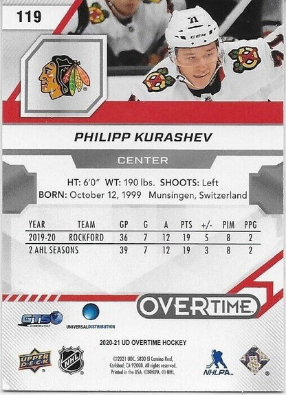 Autographed 20/21 UD Overtime 6 Card Lot Kurashev Beaudin Robertson Joseph Evans