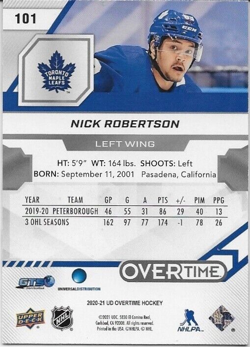 Autographed 20/21 UD Overtime 6 Card Lot Kurashev Beaudin Robertson Joseph Evans