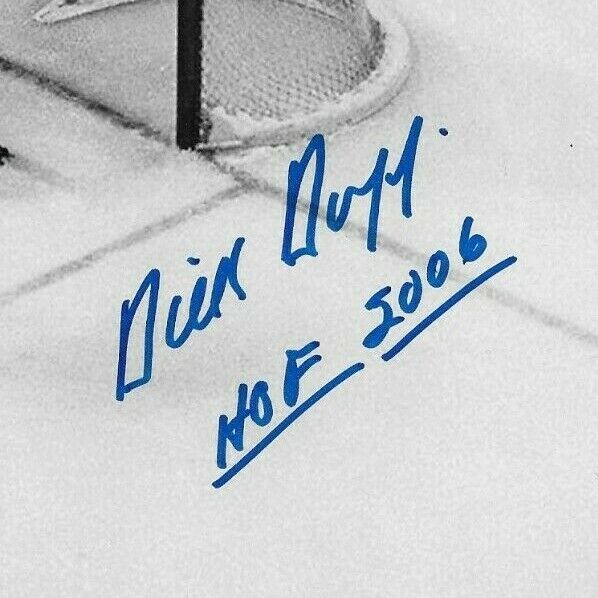Photo 8x10 autographiée par Dick Duff, membre du Temple de la renommée des Canadiens de Montréal, n° 3, originale