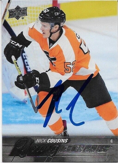 Autographed 15-16 Upper Deck Philadelphia Flyers Nick Cousins Young Guns Card