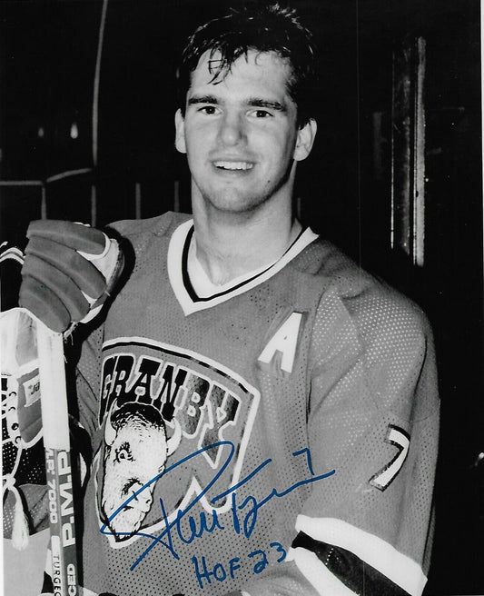 Signed Pierre Turgeon QMJHL Granby Bisons 8x10 Photo #12 Inscribed w HOF 23