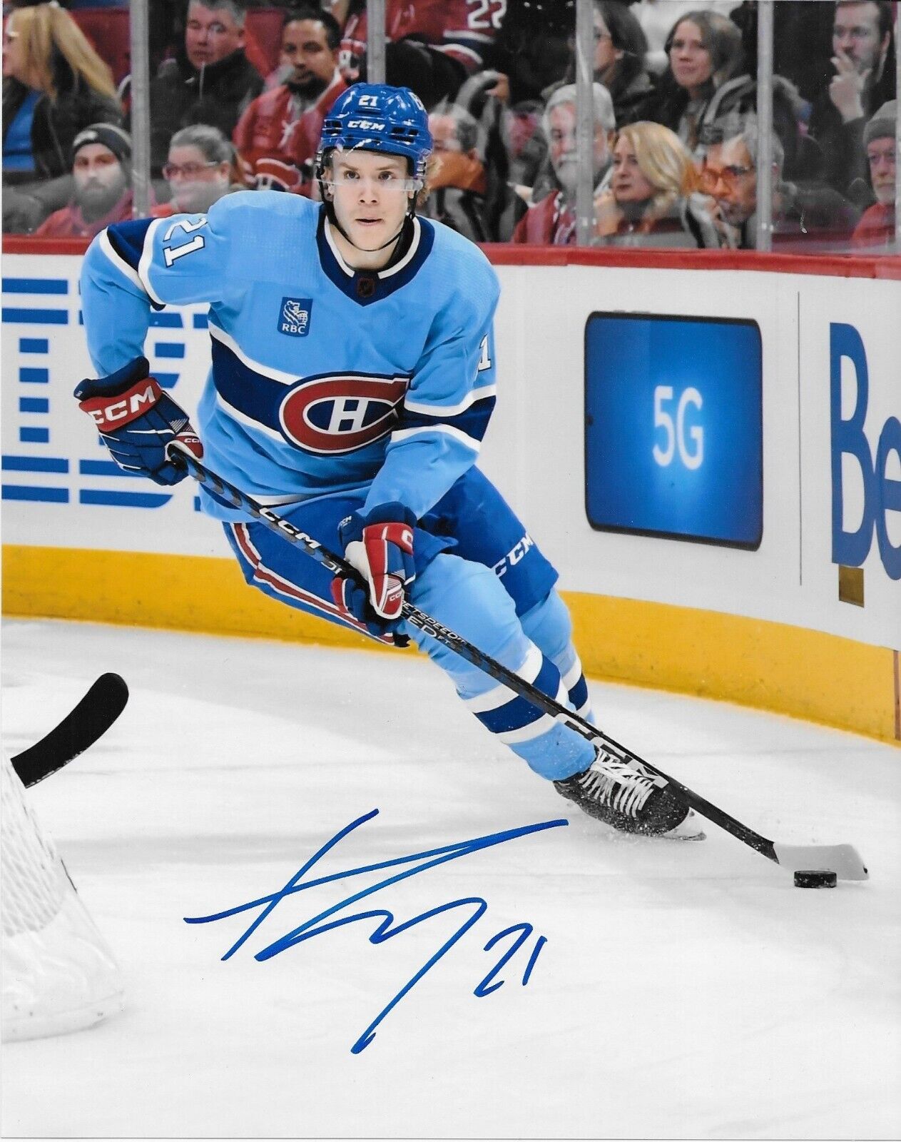 Photo autographiée 8x10 des Canadiens de Montréal Kaiden Guhle #4 Original